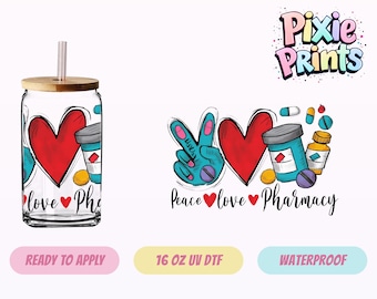 Envoltura para vaso con impresión UV DTF de profesiones, enfermera, profesora, médica, calcomanía para taza el mismo día