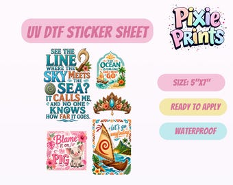 Magical UV DTF Sticker Pack Water Bottle Laptop Decal Same Day Print