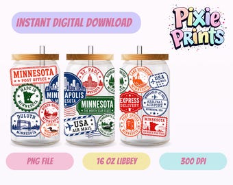 Envoltura para vaso Libbey, descarga digital UV DTF, sublimación, descarga digital.