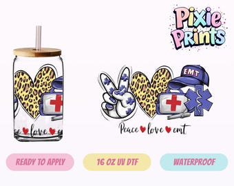 Envoltura para vaso con impresión UV DTF de profesiones, enfermera, profesora, médica, calcomanía para taza el mismo día