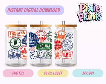 Envoltura para vaso Libbey, descarga digital UV DTF, sublimación, descarga digital.