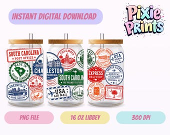 Envoltura para vaso Libbey, descarga digital UV DTF, sublimación, descarga digital.