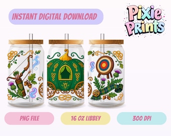 Magical UV DTF Digital Download Sublimation Libbey Tumbler Wrap
