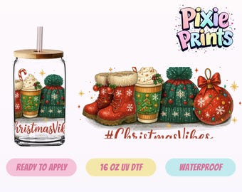 Christmas UV DTF Tumbler Wrap Same Day Print #7095-16