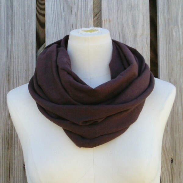 SALE - Infinity Scarf The GRANDE All Season Loop Scarf CHOCOLATE Brown