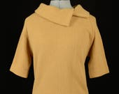Vintage I Magnin Golden Wool and Mohair 2 Piece Top and Skirt Dress Set