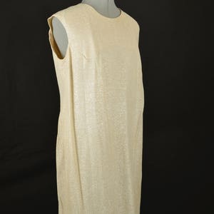 Vintage Beige Charlotta of California Sleeveless Silver Sparkle Dress