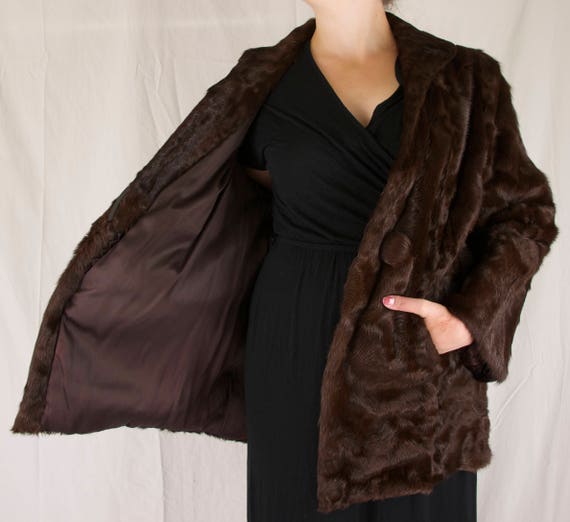 Vintage Rich Dark Chocolate Brown Mink Fur Coat - image 9