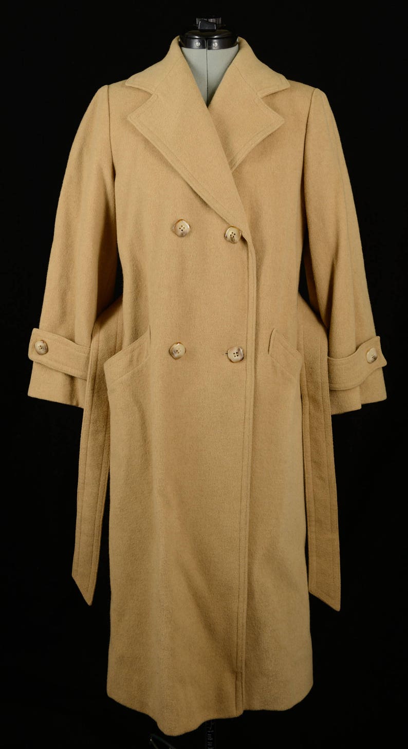 Vintage Double Breasted Camelhair Trench Coat with Belt | Etsy