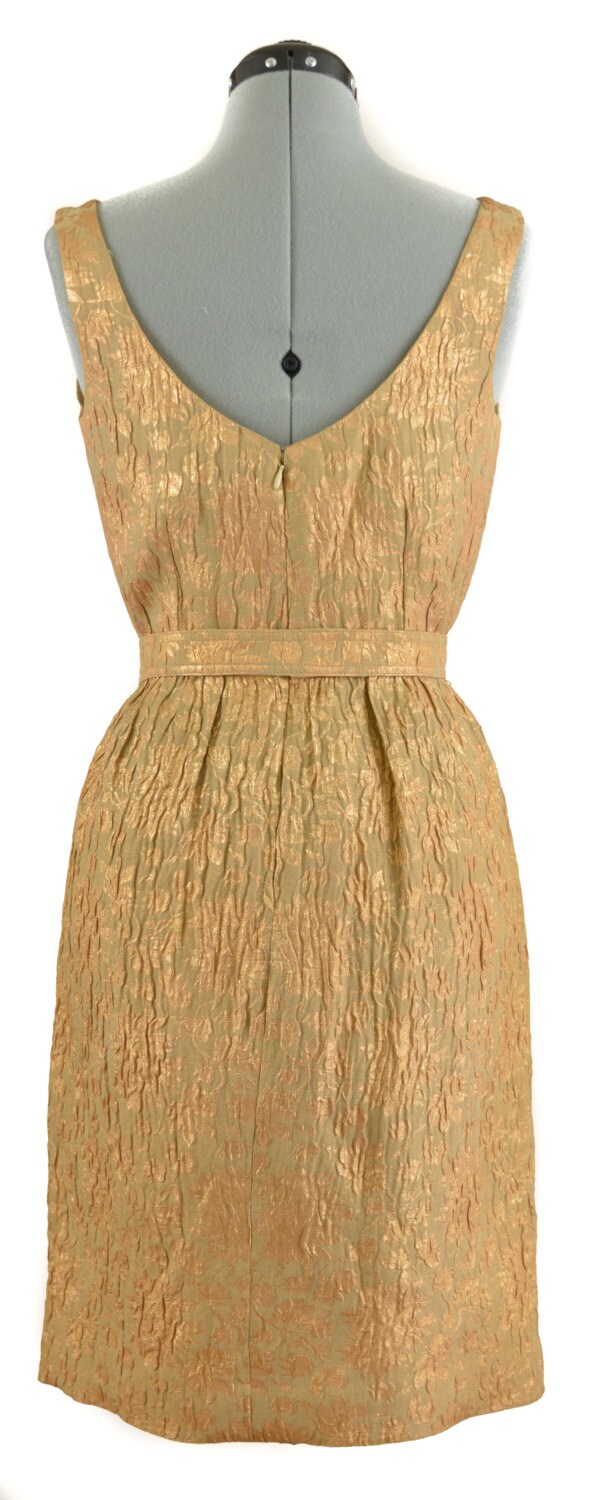 Vintage Custom Made Edith Meiser Gold Cocktail Dress Suit Set With ...