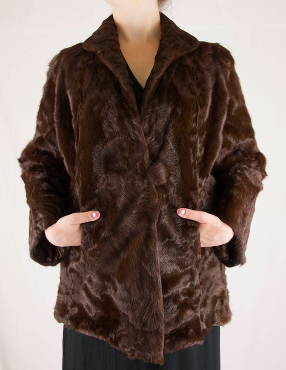 Vintage Rich Dark Chocolate Brown Mink Fur Coat