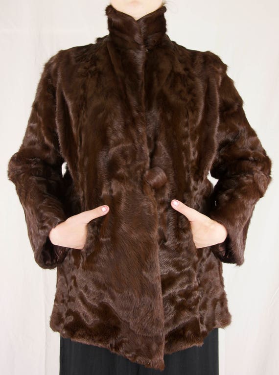 Vintage Rich Dark Chocolate Brown Mink Fur Coat - image 3