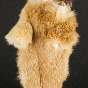 Vintage Handmade Brown and Beige Mink Fur Barbie Snow Suit