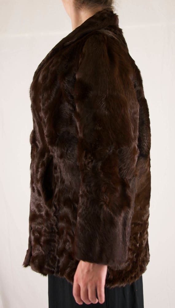 Vintage Rich Dark Chocolate Brown Mink Fur Coat - image 5