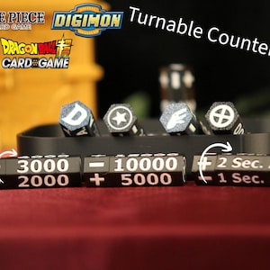 Premium Rotatable Magnetic TCG Counter – Premium Damage Tracker for One Piece, Digimon & Dragonball