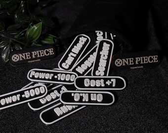 Conjuntos de marcadores para One Piece TCG: más de 60 marcadores diferentes de estado, efecto y coste | Con bolsa personalizada | Accesorios para juegos de cartas impresos en 3D | OPTCG