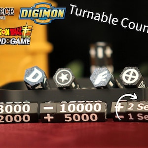 Compteur magnétique rotatif premium pour jeux de cartes à collectionner – Suivi des dégâts premium pour One Piece, Digimon et Dragon Ball