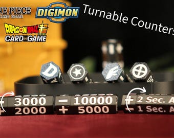 Contador magnético giratorio premium de TCG: rastreador de daños premium para One Piece, Digimon y Dragon Ball