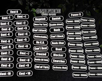 Marcador de One Piece TCG - Contador individual - Diseños de poder de coste de estado 60 Plus - OPTCG