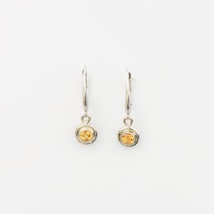 Garnets Spessartine Yellow in White Gold on Euroclips, Marvelous Yellow Orange Gemstones
