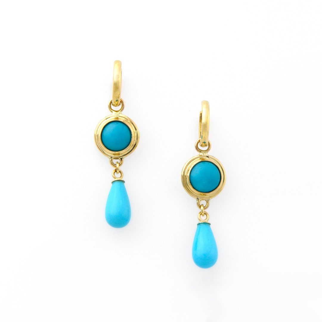 Sleeping beauty sales turquoise earrings gold