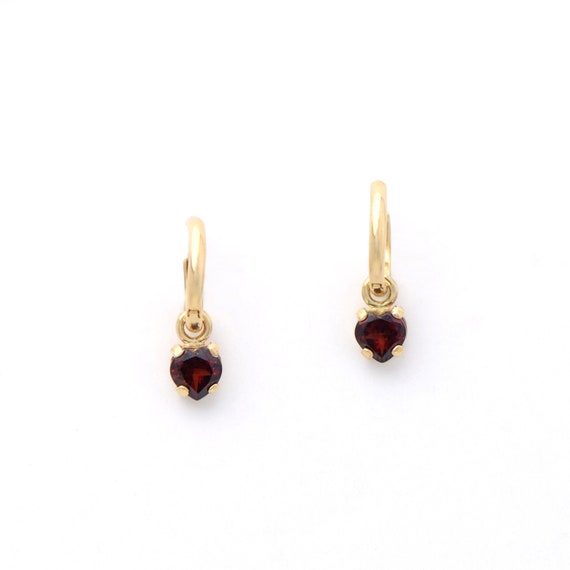 Garnet heart earrings clearance