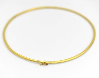 Omega Vintage Solid 14K Yellow Gold Chain 16 Inches Long 3.25 mm Thick Lush Elegant Flexible and So Comfortable To Wear!