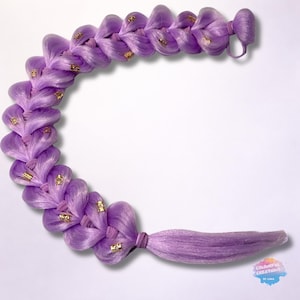 Lilac Rumi-Style Dragon Braid – Handmade Festival & Party Hair | Complete Styling Kit| Gift for Girls | Ready to wear| Festival Hair