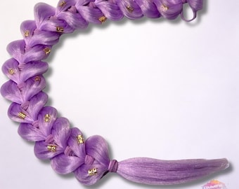 Lilac Rumi-Style Dragon Braid – Handmade Festival & Party Hair | Complete Styling Kit