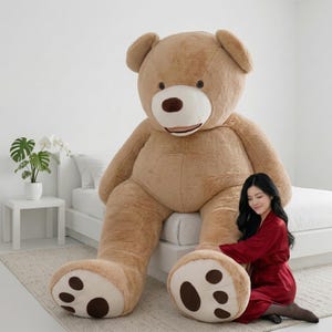 Piel de oso de peluche gigante sin relleno • Carcasa de peluche enorme DIY • Funda de oso extragrande de 100-260 cm • Regalo romántico para novias • Funda de puf grande