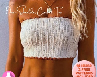 Modèle bandeau tube au crochet | Haut court côtelé | Téléchargement instantané PDF | Haut d'été festival bohème