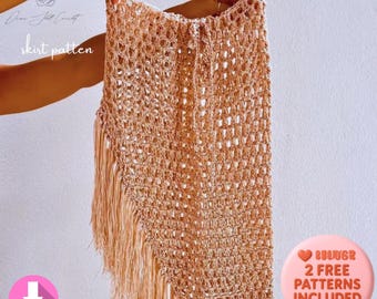Patron de jupe portefeuille au crochet bohème - Design de festival de plage à franges (PDF)