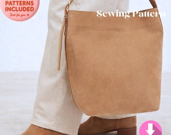 Patron de couture de sac à bandoulière minimaliste, fourre-tout de tous les jours PDF (A4/A0)