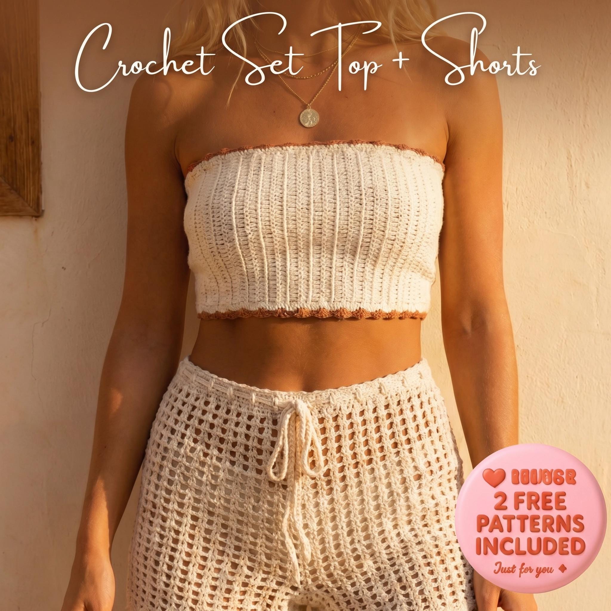 38 Women’s Crochet Shorts Patterns To Make Before Summer Hits 25 Crochet Top and Shorts Set