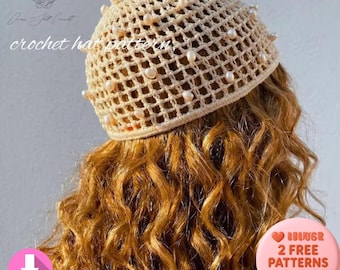 Modèle de bonnet au crochet, modèle bonnet en maille au crochet, casquette d'été au crochet, bonnet au crochet vintage, casquette au crochet légère PDF