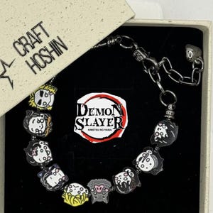 Dämonentöter Chibi Emaille Perlenarmband | Anime Charakter Schmuck