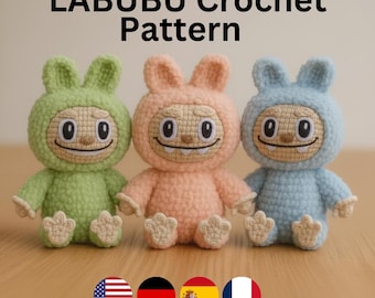 Labubu Crochet Pattern – Smiling Bunny Amigurumi PDF