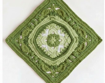 Textured Floral Granny Square Crochet Pattern (PDF)