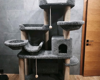Árbol para gatos grande de 190 cm – Torre para gatos de varios niveles con condominio