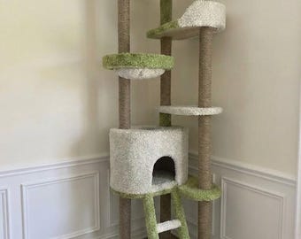 Árbol para gatos de lujo de 200 cm: condominio rascador de varios niveles