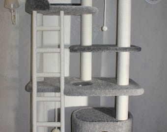 Árbol para gatos grande de 180 cm con escalera – Torre para gatos de varios niveles