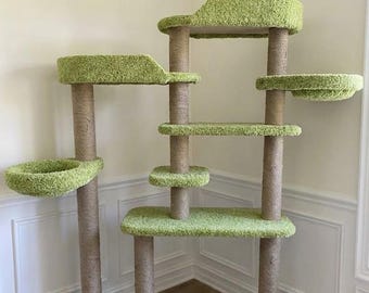 Árbol para gatos extra alto de 186 cm: moderno rascador de varios niveles