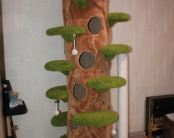 Tiragraffi extra alto 230 cm – Torre per gatti con tronco d'albero