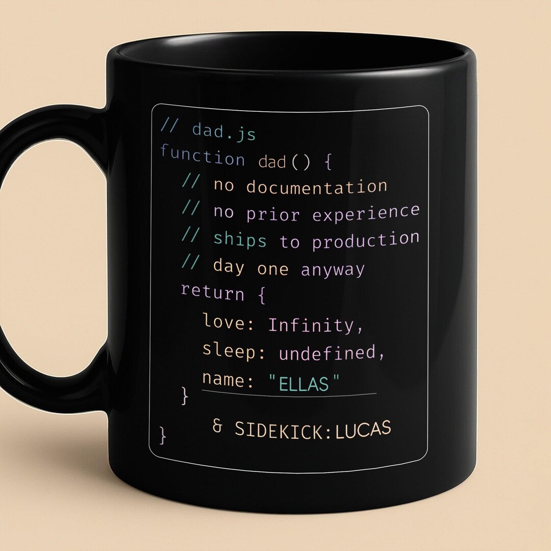 Funny Programmer Dad Mug, Coding Dad Gift Javascript Mug, Custom Name ...