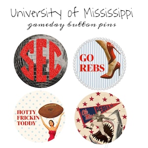 University of Mississippi (Ole Miss) Matchdagsknappar/Nålar