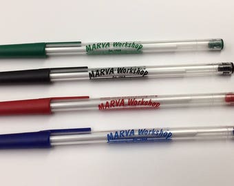 Custom Personalized Clear Stick Pens with Matching Trim & Imprint -- Excellent for Giveaways! - Free Shipping!!