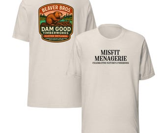 Beaver Unisex Shirt | Wildlife Badge Graphic Tee | Beaver Bros Dam Good Timberworks