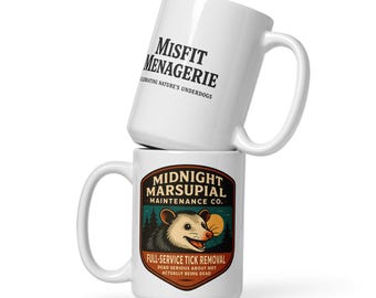 Opossum Coffee Mug | Funny Wildlife Gift | Midnight Marsupial Maintenance