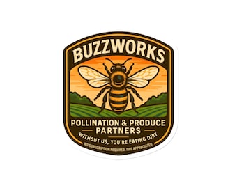 Bee Fridge Magnet | Funny Wildlife Badge Magnet | BuzzWorks Pollination & Produce