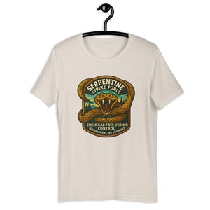 Snake Graphic T-Shirt | Funny Wildlife Badge Tee | Serpentine Strike Force